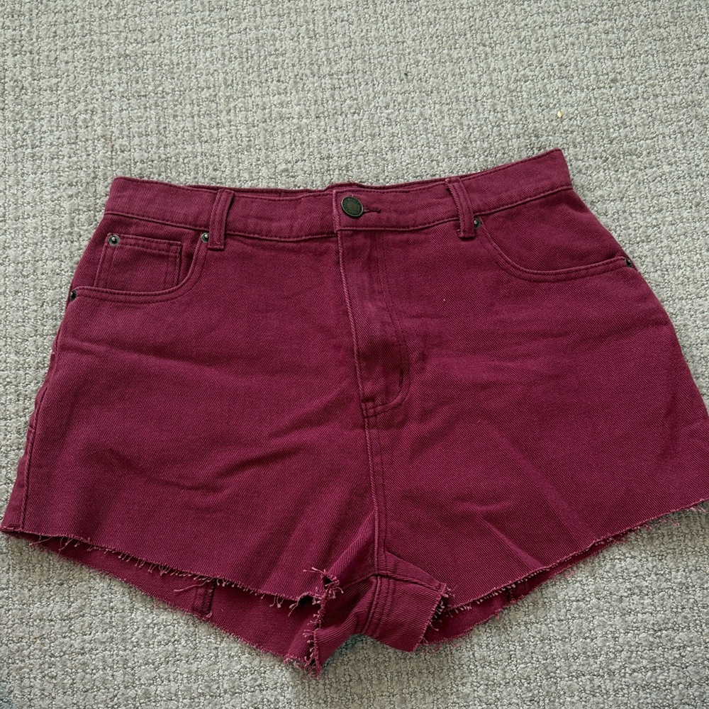 Nasty Gal High Waist Burgundy Shorts